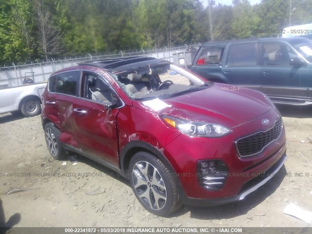 KNDPR3A62H7100161 - 2017 KIA SPORTAGE SX RED photo 1