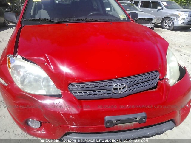 2T1KR32E96C585622 - 2006 TOYOTA COROLLA MATRIX XR RED photo 6