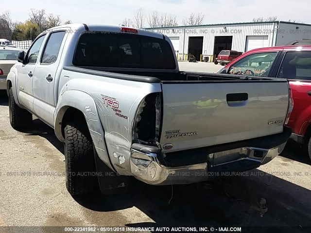 3TMLU4ENXAM045233 - 2010 TOYOTA TACOMA DOUBLE CAB SILVER photo 3