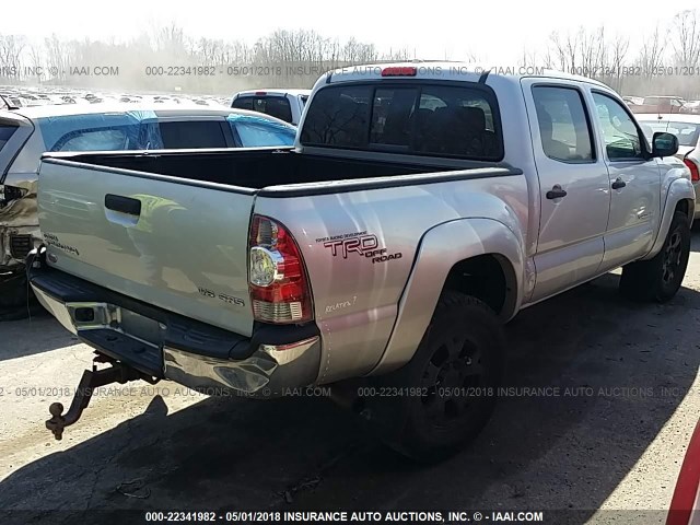 3TMLU4ENXAM045233 - 2010 TOYOTA TACOMA DOUBLE CAB SILVER photo 4