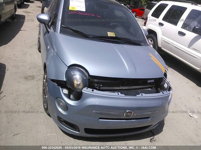 3C3CFFBR7DT754326 - 2013 FIAT 500 SPORT BLUE photo 6