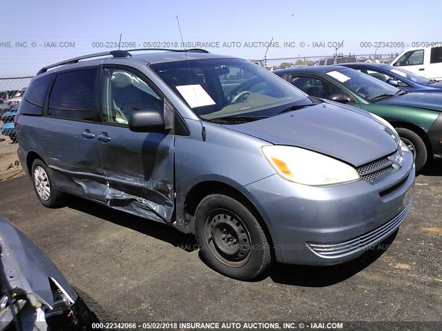 5TDZA23C24S115661 - 2004 TOYOTA SIENNA CE/LE BLUE photo 1