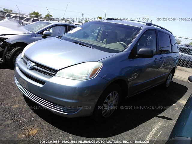 5TDZA23C24S115661 - 2004 TOYOTA SIENNA CE/LE BLUE photo 2