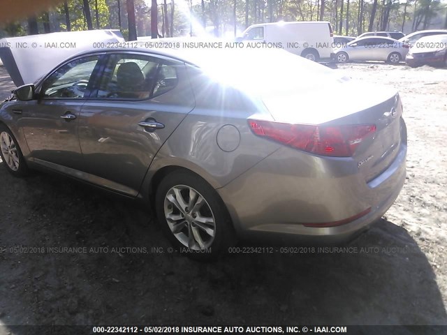 5XXGN4A72DG186910 - 2013 KIA OPTIMA EX GRAY photo 3