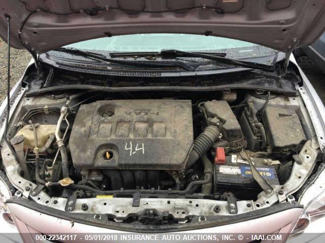 2T1BU4EE1CC776995 - 2012 TOYOTA COROLLA S/LE SILVER photo 10