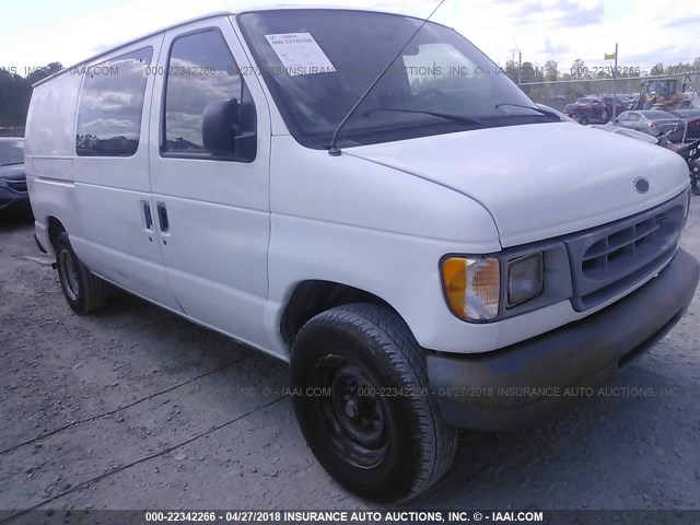 1FTNE24271HA45695 - 2001 FORD ECONOLINE E250 VAN WHITE photo 1