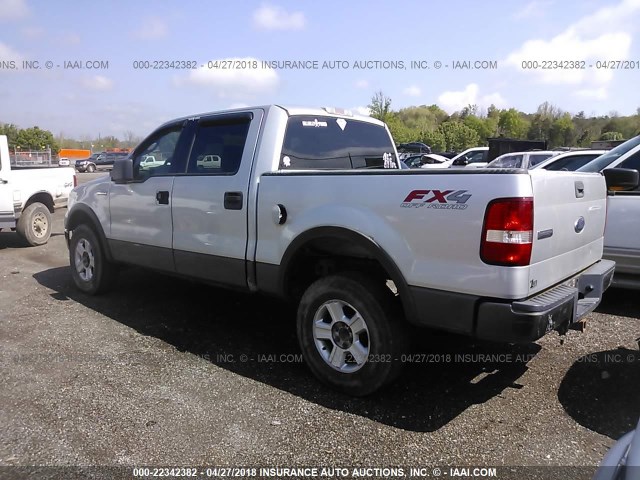 1FTPW14554FA16240 - 2004 FORD F150 SUPERCREW SILVER photo 3