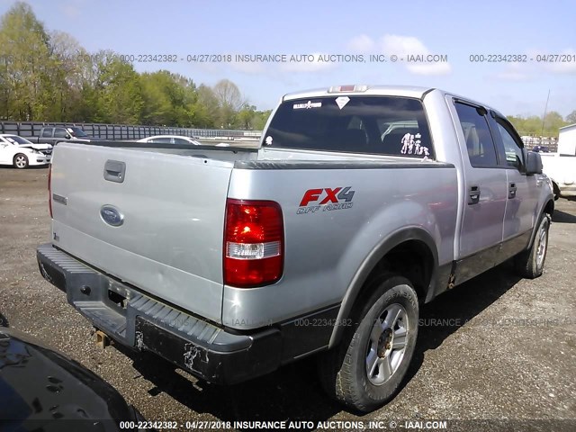 1FTPW14554FA16240 - 2004 FORD F150 SUPERCREW SILVER photo 4