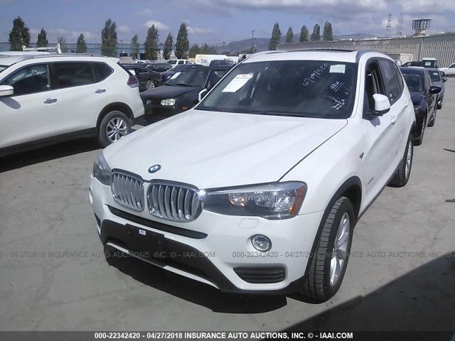 5UXWX9C58H0T00882 - 2017 BMW X3 XDRIVE28I WHITE photo 2