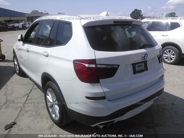 5UXWX9C58H0T00882 - 2017 BMW X3 XDRIVE28I WHITE photo 3