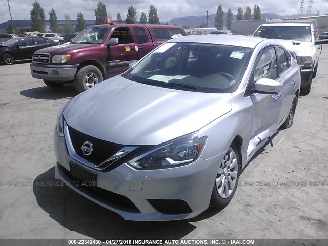 3N1AB7AP2HY331430 - 2017 NISSAN SENTRA S/SV/SR/SL SILVER photo 2