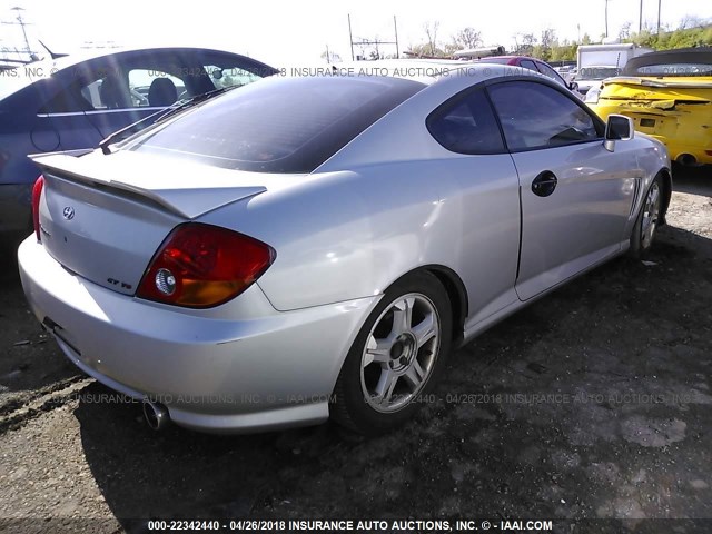 KMHHN65F83U080063 - 2003 HYUNDAI TIBURON GT SILVER photo 4