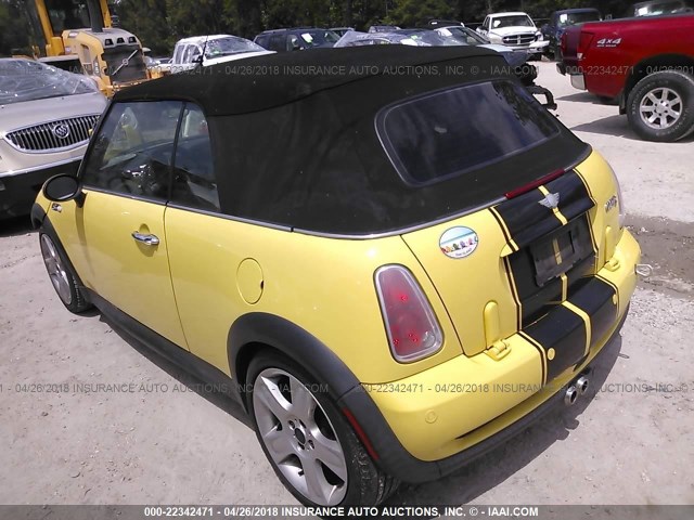 WMWRH33475TF82894 - 2005 MINI COOPER S YELLOW photo 3