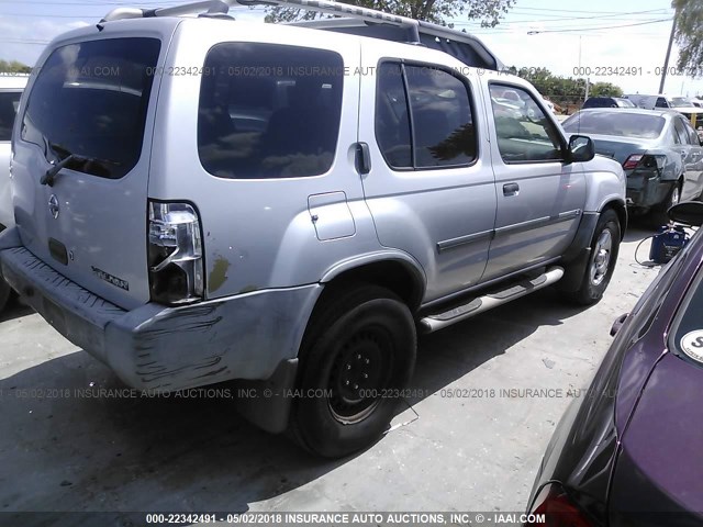 5N1ED28T34C632155 - 2004 NISSAN XTERRA XE/SE GRAY photo 4