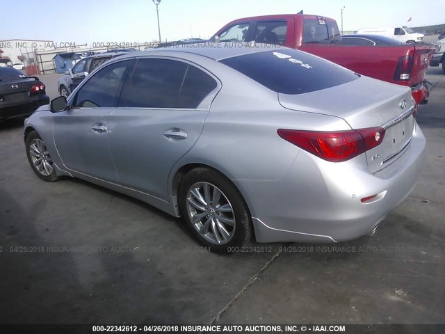 JN1BV7AR2EM695441 - 2014 INFINITI Q50 PREMIUM/SPORT SILVER photo 3