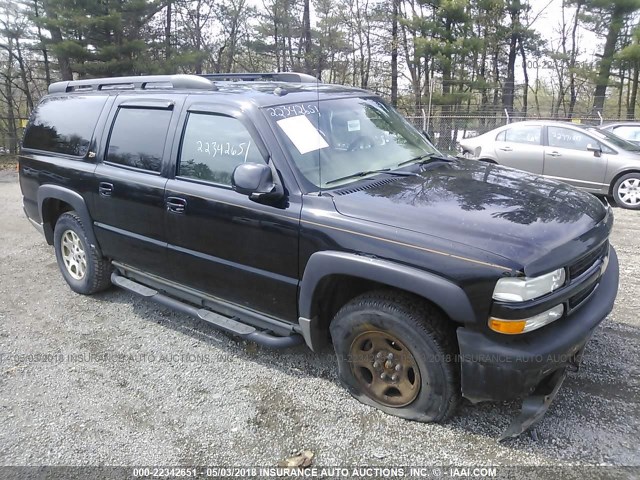 3GNFK16Z73G281382 - 2003 CHEVROLET SUBURBAN K1500 BLACK photo 1