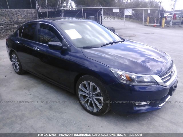 1HGCR2F53EA293977 - 2014 HONDA ACCORD SPORT Көк фото 1