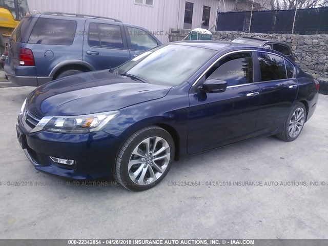 1HGCR2F53EA293977 - 2014 HONDA ACCORD SPORT Көк фото 2