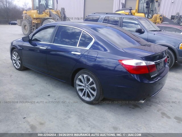 1HGCR2F53EA293977 - 2014 HONDA ACCORD SPORT Көк фото 3