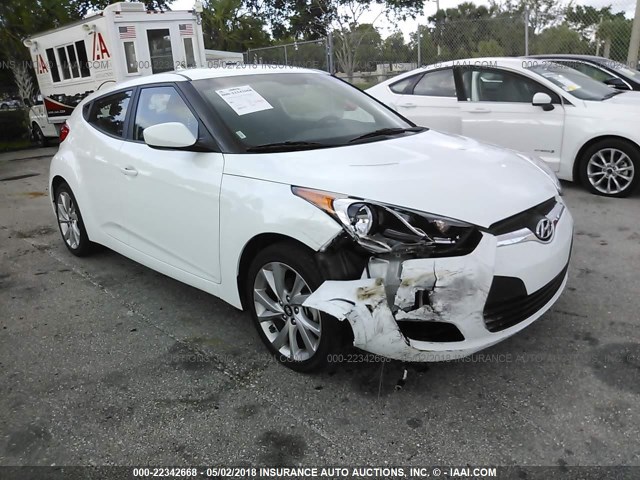 KMHTC6AD5HU305681 - 2017 HYUNDAI VELOSTER WHITE photo 1