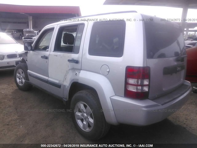 1C4PJLAKXCW160255 - 2012 JEEP LIBERTY SPORT SILVER photo 3