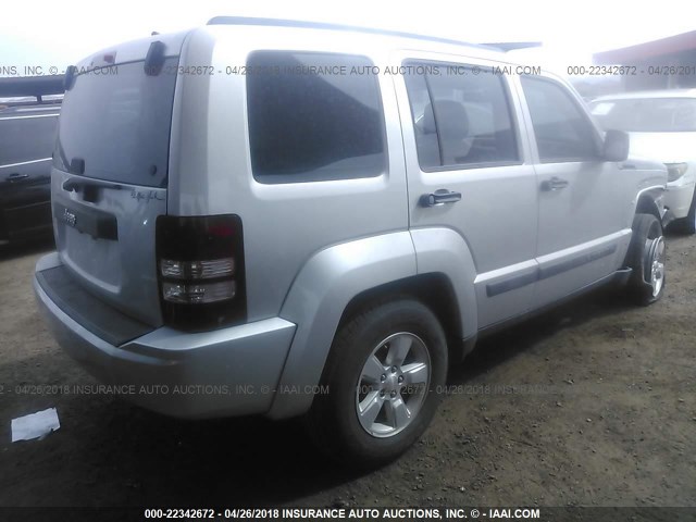 1C4PJLAKXCW160255 - 2012 JEEP LIBERTY SPORT SILVER photo 4