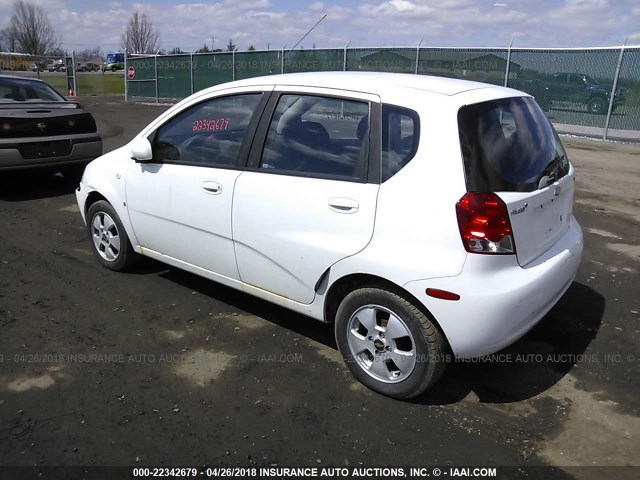 KL1TD66647B693564 - 2007 CHEVROLET AVEO LS WHITE photo 3