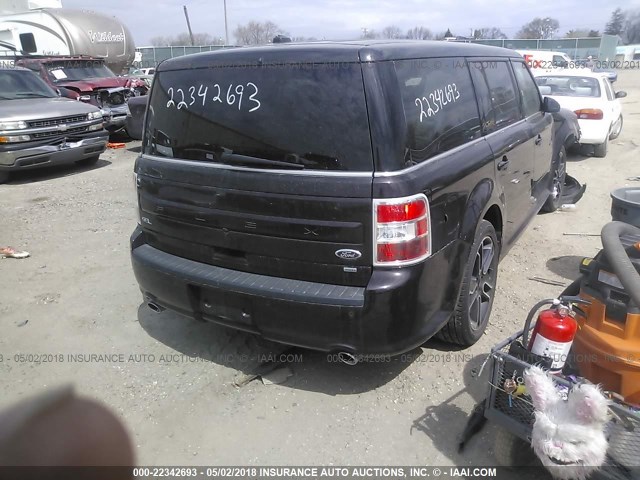 2FMHK6C87EBD40474 - 2014 FORD FLEX SEL BLACK photo 4