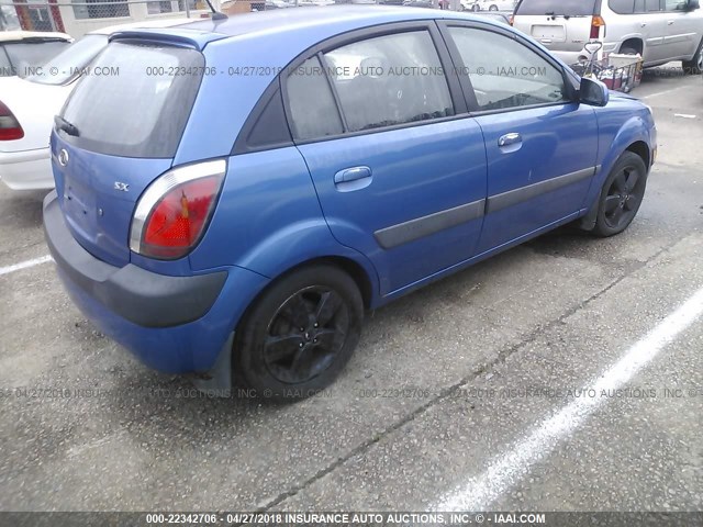 KNADE163876199541 - 2007 KIA RIO 5 SX BLUE photo 4