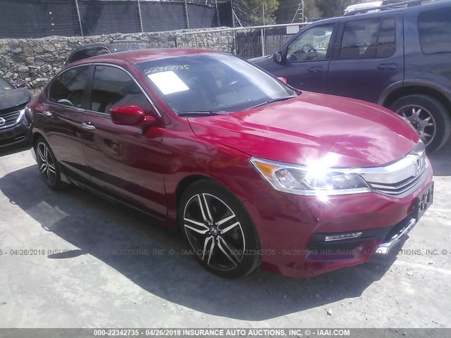 1HGCR2F50HA202068 - 2017 HONDA ACCORD SPORT 红色 照片 1
