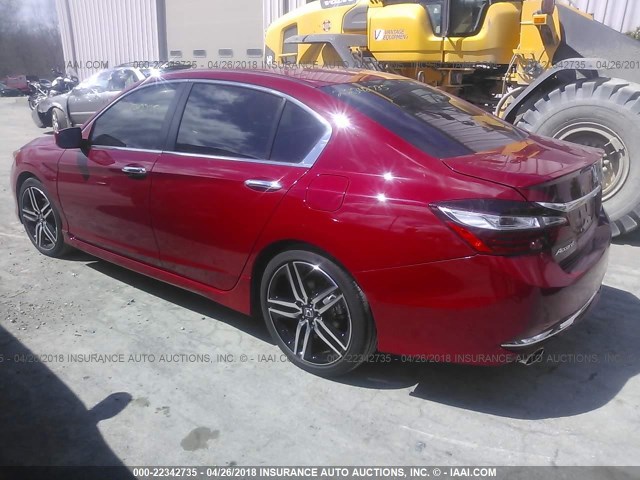 1HGCR2F50HA202068 - 2017 HONDA ACCORD SPORT RED photo 3