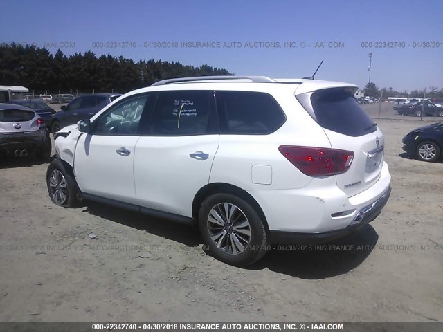 5N1DR2MM0HC638416 - 2017 NISSAN PATHFINDER S/SV/SL/PLATINUM WHITE photo 3