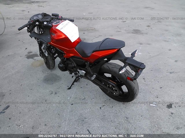 JKAEXEJ10HDA01740 - 2017 KAWASAKI EX650 J ნარინჯისფერი ფოტო 3