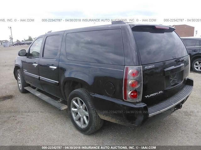 1GKFK66867J251697 - 2007 GMC YUKON XL DENALI BLACK photo 3