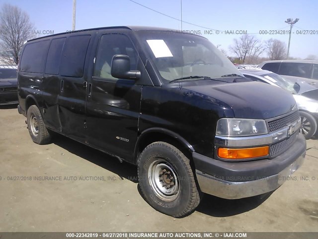 1GAHG35UX61112585 - 2006 CHEVROLET EXPRESS G3500  BLACK photo 1