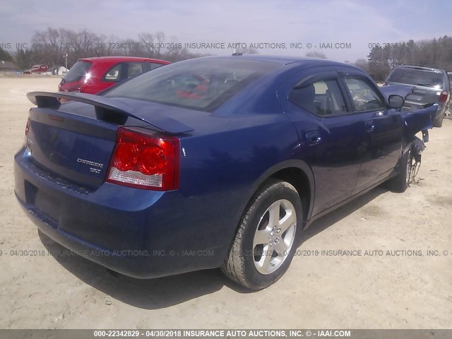 2B3KK33V29H548667 - 2009 DODGE CHARGER SXT BLUE photo 4