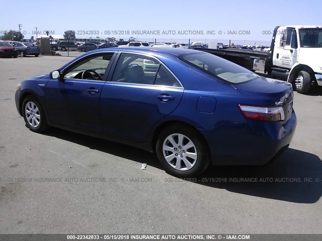 4T1BB46K77U020246 - 2007 TOYOTA CAMRY NEW GENERATION HYBRID BLUE photo 3