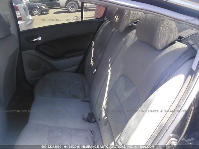 KNAFK4A60F5316344 - 2015 KIA FORTE LX BLACK photo 8