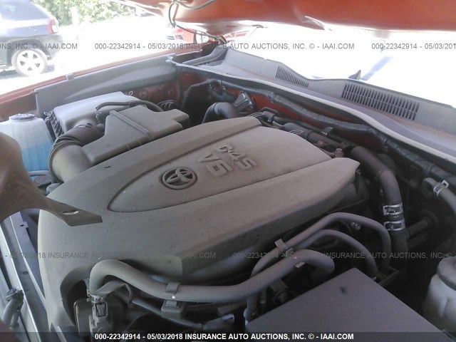 5TFAZ5CN7GX016180 - 2016 TOYOTA TACOMA DBL CAB/SR5/TRD SPORT/OR ORANGE photo 10