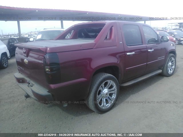 3GNEC12027G134747 - 2007 CHEVROLET AVALANCHE C1500 RED photo 4