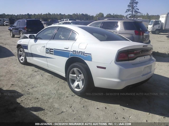 2C3CDXAT9EH357848 - 2014 DODGE CHARGER POLICE WHITE photo 3