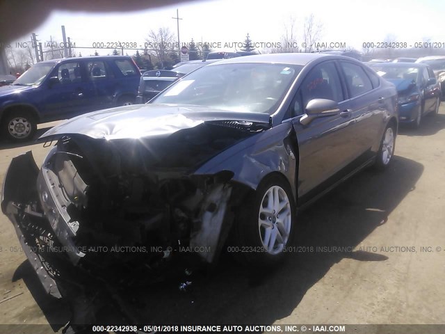 3FA6P0H77DR218830 - 2013 FORD FUSION SE GRAY photo 2