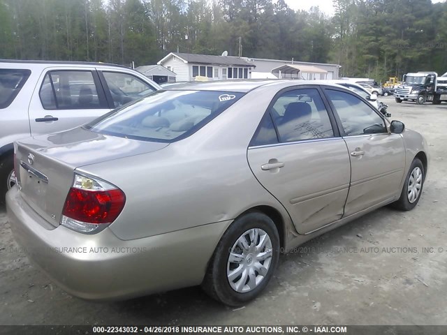4T1BE32K65U408251 - 2005 TOYOTA CAMRY LE/XLE/SE GOLD photo 4