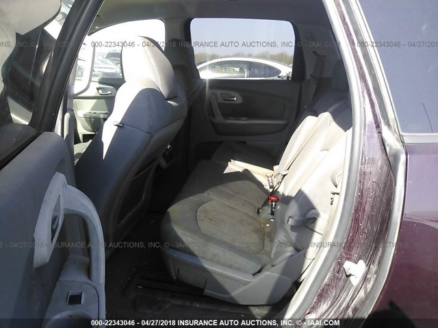 1GNLVEED9AS136227 - 2010 CHEVROLET TRAVERSE LS MAROON photo 8