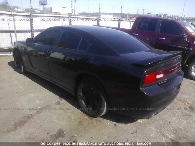 2B3CL1CT7BH540347 - 2011 DODGE CHARGER POLICE BLACK photo 3