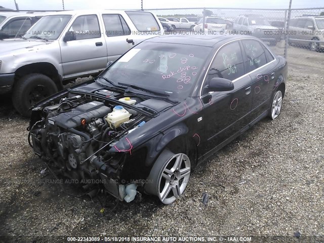 WAUAF78E68A057558 - 2008 AUDI A4 2.0T BLACK photo 2