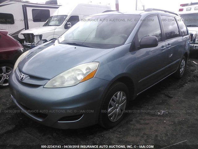 5TDZK23C17S055471 - 2007 TOYOTA SIENNA CE/LE BLUE photo 2