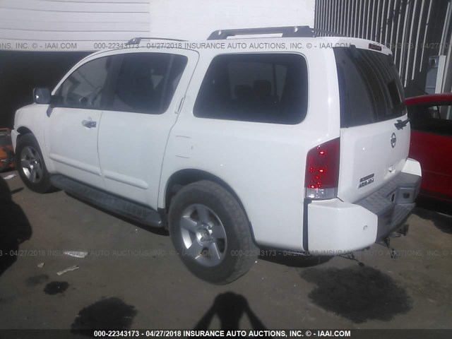 5N1AA08AX4N700675 - 2004 NISSAN ARMADA SE/LE WHITE photo 3