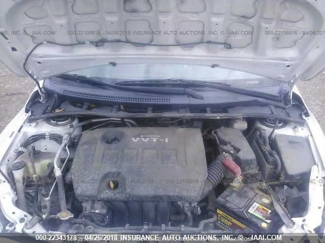 2T1BU4EE5AC408204 - 2010 TOYOTA COROLLA S/LE/XLE WHITE photo 10