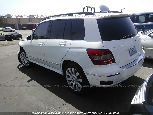 WDCGG5GB5BF651715 - 2011 MERCEDES-BENZ GLK 350 WHITE photo 3